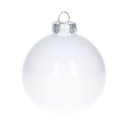 Othmar Decorations kerstballen - 8x stuks - wit - D8 cm - glas - kerstversiering