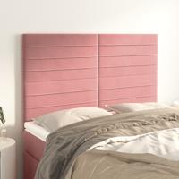 Hoofdborden 4 st 72x5x78/88 cm fluweel roze