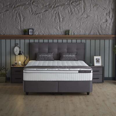 2-Persoons Boxspring met opbergruimte Modebedd - Antraciet 140x200 cm - Pocketvering - Inclusief Topper - Dekbed-Discounter.nl