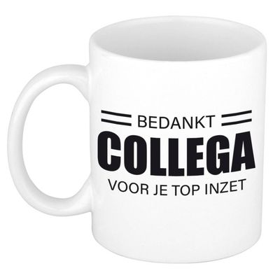 1x stuks personeel / werknemer cadeau mok / bedankt collega voor je top inzet - feest mokken