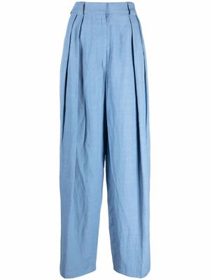 Stella McCartney pantalon de tailleur à taille haute - Bleu