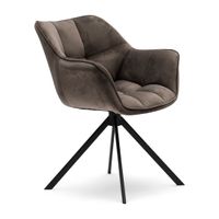 Rivièra Maison Eetkamerstoel 'Carnaby' Velvet III, kleur Anthracite - thumbnail
