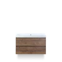 Maxx XL Badmeubelset 100 cm - Tabacco - Wastafel Just Zonder kraangat