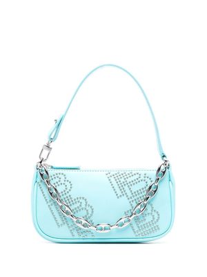 BY FAR sac mini Rachel à détails de clous - Bleu