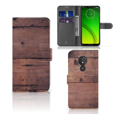 Motorola Moto G7 Power | Book Style Case | Old Wood