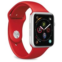 Puro Icon Apple Watch Series Ultra 2/Ultra/9/8/SE (2022)/7/SE/6/5/4/3/2/1 Siliconen Band - 49mm/45mm/44mm/42mm - Rood - thumbnail