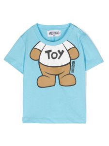 Moschino Kids t-shirt en coton à motif Teddy Bear - Bleu