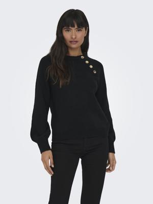 Only Onlemma Life Ls Button Oneck Knt Noos Trui Black