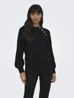 Only Onlemma Life Ls Button Oneck Knt Noos Trui Black