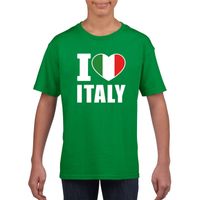 Groen I love Italie fan shirt kinderen