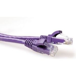ACT Paarse 1,5 meter U/UTP CAT6A patchkabel snagless met RJ45 connectoren