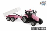 Kids Globe Tractor met aanhanger (roze)