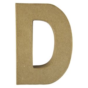 Beschilderbare letter D van papier mache   -