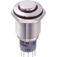 TRU COMPONENTS LAS2GQH-11E/R/12V/S/P Vandalismebestendige druktoets 250 V/AC 3 A 1x aan/(aan) Moment Rood 1 stuk(s)