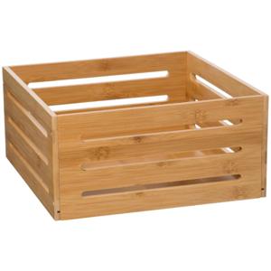 5Five Fruitkisten opslagbox - open structuur - lichtbruin - hout - L31 x B31 x H15 cm   -