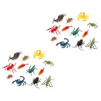 Speelgoed insecten dieren speelfiguren - set 24x stuks - kunststof - tussen 3 - 6 cm