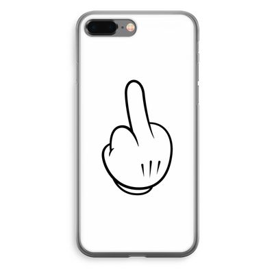 Middle finger white: iPhone 8 Plus Transparant Hoesje
