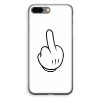 Middle finger white: iPhone 8 Plus Transparant Hoesje