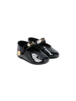 Balmain Kids ballerines à logo imprimé - Noir