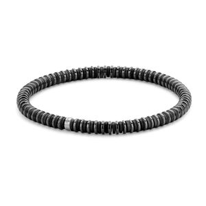 Frank 1967 7FB-0452 Armband met stalen beads zilverkleurig-zwart