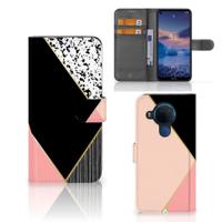 Nokia 5.4 | Book Case | Zwart Roze Vormen
