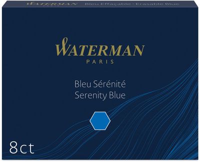 Waterman inktpatronen Standard blauw Florida, pak van 8 stuks