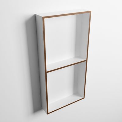 MONDIAZ EASY Nis 59,5x29,5cm in solid surface kleur Rust | Talc. 2 vakken geschikt voor in- of opbouw