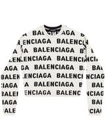 Balenciaga pull à logo en intarsia - Blanc