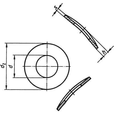 TOOLCRAFT A2,6 D137-A2 194664 Veerschijf Binnendiameter: 2.8 mm M2.5 DIN 137 RVS A2 100 stuk(s)