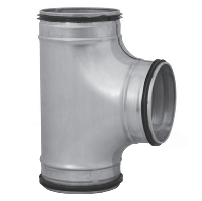 T-stuk 90º Met Afdichtingsrubber Ø 180mm - Ø 180mm - Ø 180mm