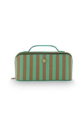 Pip Studio Pip Studio Cyrille Cosmetic Bag Medium Stripe Green 23.5x11x5x22cm