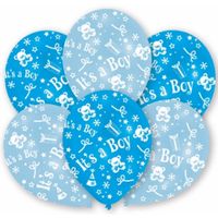 12x stuks Blauwe geboorte ballonnen jongen 27.5 cm 12x stuks Blauwe geboorte ballonnen jongen 27.5 cm