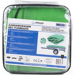 Benson Aanhangwagen net - met elastiek - groen - 350 x 180 cm   -
