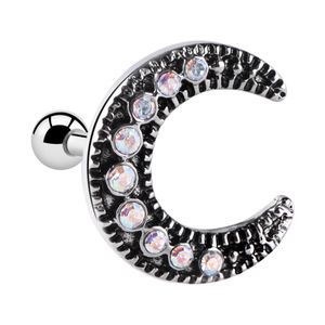 Traguspiercing met maanaccessoire Chirurgisch staal 316L Helix / Tragus