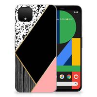 Google Pixel 4 XL TPU Hoesje Zwart Roze Vormen - thumbnail
