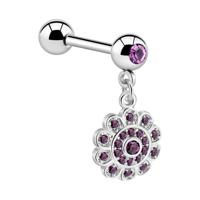 Jeweled Barbell with Charm Chirurgisch staal 316L / Belegde messing Barbells