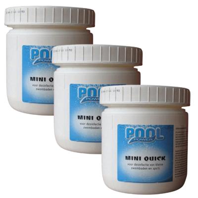 Pool Power Chloortabletten - 540x st - 2,7 cm - mini quick tabletten - traag oplosbaar - voor kleine