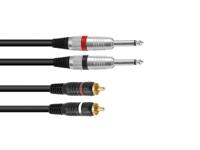 OMNITRONIC Adapter Cable 2xJack/2xRCA 1m bk