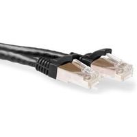 ACT Zwarte 0,5 meter SFTP CAT6A patchkabel snagless met RJ45 connectoren