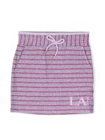 Lanvin Enfant jupe rayée à détail de logo - Violet - thumbnail