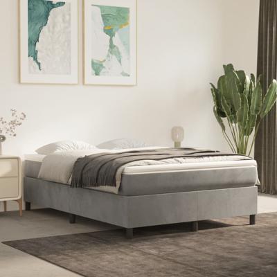 Bedframe zonder matras 140x190 cm fluweel lichtgrijs