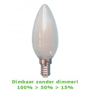 LED E14-C35 4 Watt Filament Kaarslamp - 2700K - 3 Staps Dimbaar- 450 Lm