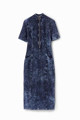 Midi-jurk met rits - BLUE - XS