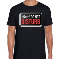 Please do not disturb fun tekst t-shirt zwart voor heren - thumbnail