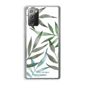 Tropical watercolor leaves: Samsung Galaxy Note 20 / Note 20 5G Transparant Hoesje