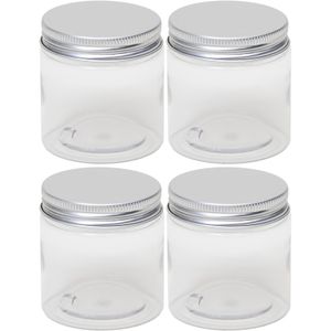 4x Kunststof weckpotten/inmaakpotten 100 ml met schroefdeksel