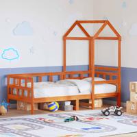 Kinderbed met huisje massief grenenhout wasbruin 80x200 cm