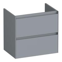 Brauer Inspire - Onderkast Ondiep - 60 cm - met 2 Softclose Lades Greeploos en 1 Sifon Uitsparing - Mat Grijs