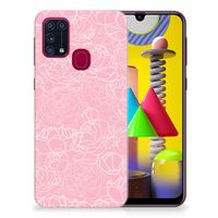 Samsung Galaxy M31 TPU Case White Flowers