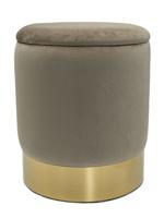 Michael - hocker - taupe - velours en messing - Ø 31 H 38 cm